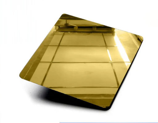 Placas de chapa de aço inoxidável de ouro 304 SS Chapas decorativas Superfície do espelho